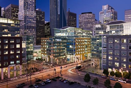 Foundry Square in the SoMa district of San Francisco is in its final phase with the construction of Foundry III. From L to R: Buildings 4, 1, and 2. Photo by Jeff Peters of Vantage Point Photography Inc.