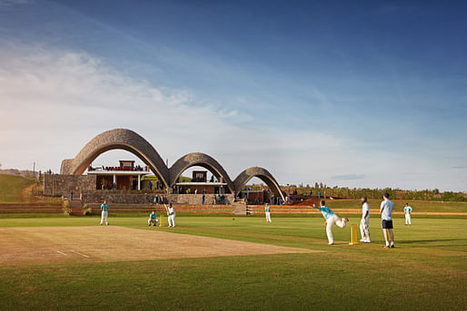 Shortlisted in 'Small Projects (of under £1 million)' Category: Rwanda Cricket Stadium. Structural Designer: Light Earth Designs. Architect: Light Earth Designs LLP. Photo by Jonathan Gregson.