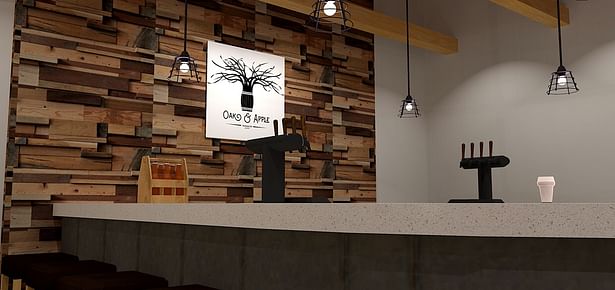 Tasting Room Feature Wall Rendering