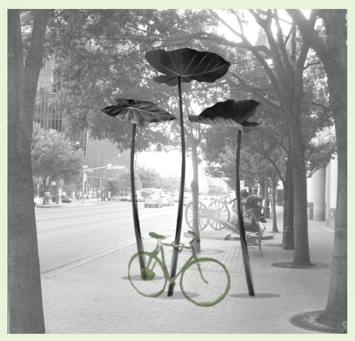 Austin Bike Rack Competition proposal/rendering: Stems to be made of forged steel. Estimated completion—spring/summer 2011.