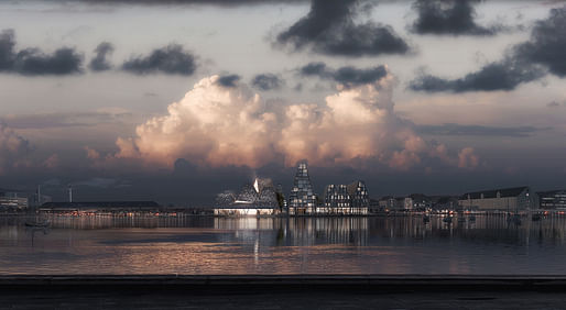 Waterfront Culture House competition winning entry by Kengo Kuma & Associates. Image: Luxigon.