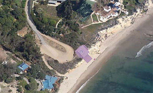 Aerial view of the Malibu site