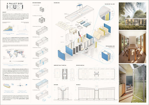 Buildner Sustainability Award: A Pallet Size House by Eloy Bahamondes, Lucas Vásquez, and Johann Grünenwald. Image courtesy of Buildner. 
