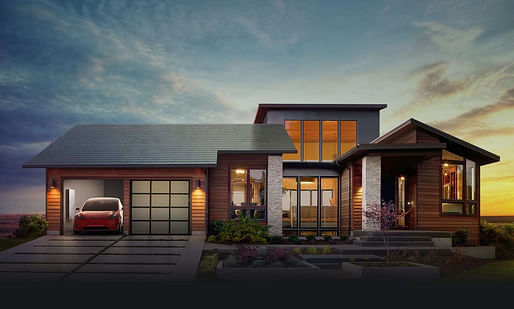 Tesla's new solor roof tiles, shown in 'Smooth Glass' style here. Credit: Tesla