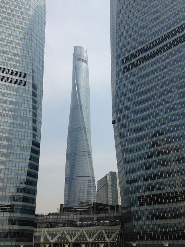View of the Shanghai Tower from Shanghai IFC (International Finance Centre). Photo courtesy of Andrei Zerebecky.