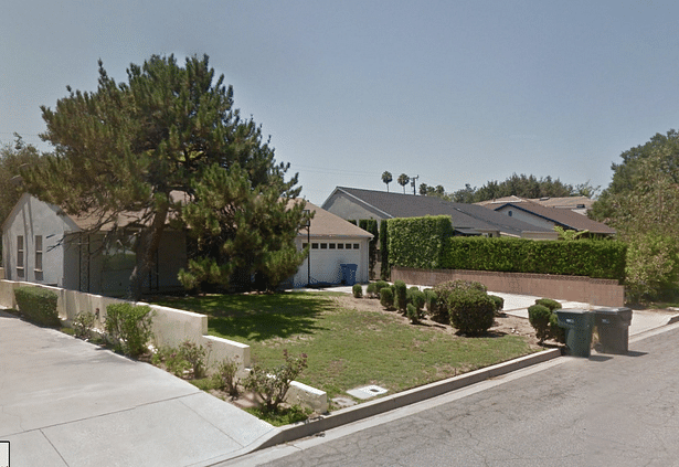 Before- Front yard with large Pine tree (10/20/2014).