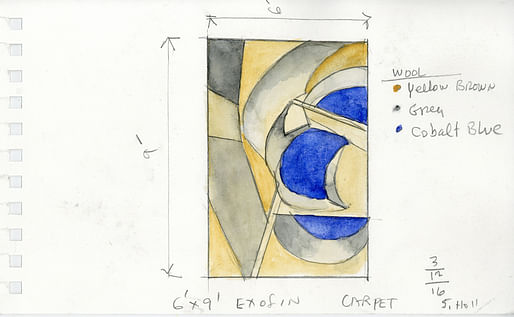 Ex of IN Carpet, watercolor by Steven Holl.