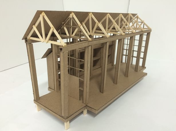 Cabin: Chipboard and Basswood Physical Model 