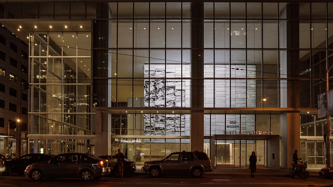 An installation view of 'Virtual Depictions: San Francisco,' a new 'data sculpture' by Refik Anadol. Courtesy of the artist.