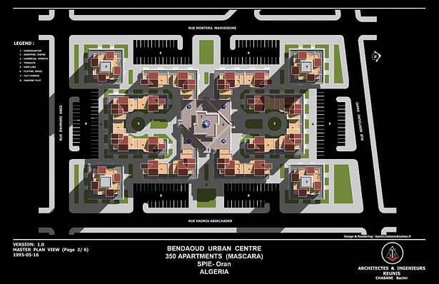 Master Plan View - Bendaoud Urban Center, Mascara, Algeria. (1994)