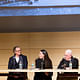 (Left to right): Moderator Paul Goldberger, David Mohney, Monica Ponce de Leon, Peter Eisenman, and Anthony Vidler. Photo Leandro Viana | courtesy of The Architectural League of New York.