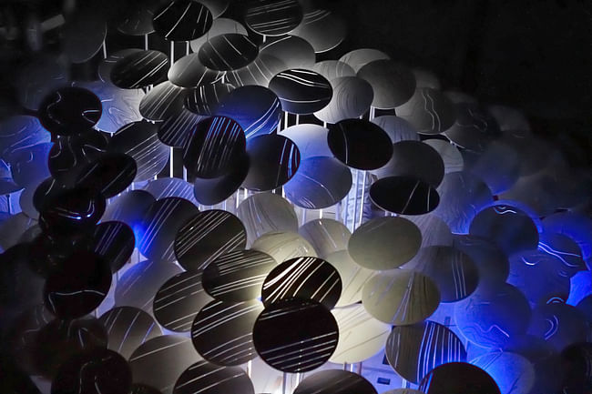 Phase 2: Light Forest installation, AA DLAB: Blue, London / Hooke Park, July - August 2013 (photo: Carol Kan)