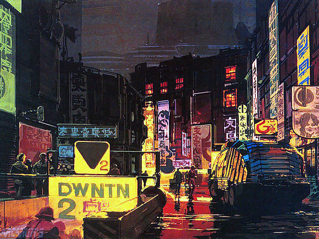 concept art from 'Bladerunner' (1982), courtesy of Marco Antonio Cruz.