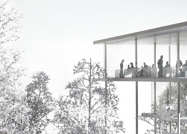 Model, above the trees (Image: jaja architects)