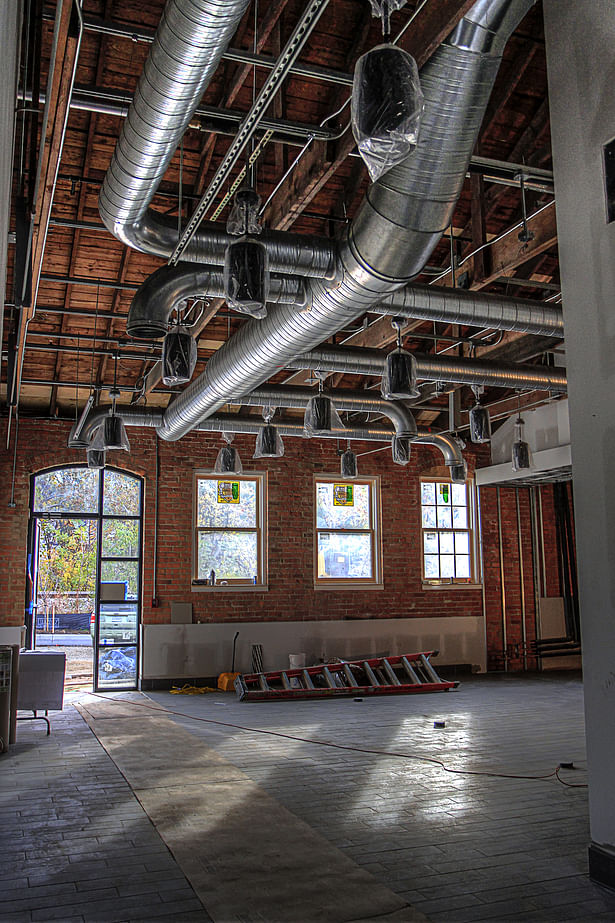 Interior view during construction