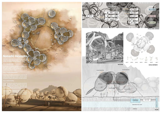 ​Honorable Mention 2 Nomadic Incubator by Jiaqi Kang, Jiamin Huang and Lejia Li (United States). Image courtesy Volume Zero Competitions