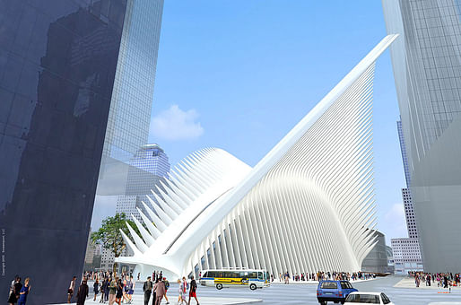 An early rendering of the WTC Hub. Credit: Santiago Calatrava via wikimedia.org