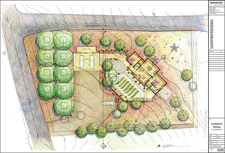 Site Plan for the Schaffner Residence in Superior, Arizona. 1234sf home.