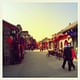 A street in traditional Beijing's Hutong with Spring Festival decorations