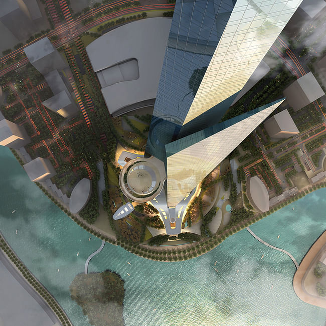 View from the air (Image: Adrian Smith + Gordon Gill Architecture)