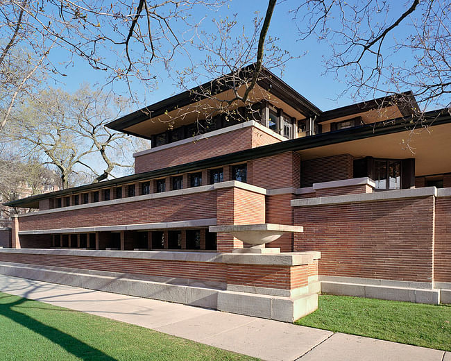 Frederick C. Robie house, south elevation. Credit: Tim Long, courtesy of the Frank Lloyd Wright Trust