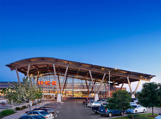 H-E-B at Mueller; Austin, TX by Lake|Flato Architects, H-E-B Design + Construction, Selser Schaefer Architects, a <a href="http://archinect.com/news/article/149941958/see-the-newly-revealed-2016-aia-cote-top-ten-green-projects">2016 AIA COTE Top Ten Green Project</a>. Photo: Mark Gaynor.