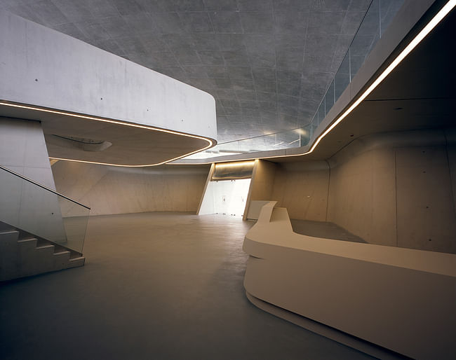 An interior view of the terminal. Image credit: Helene Binet / courtesy of Zaha Hadid Architects