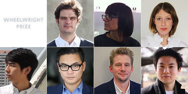 Wheelwright Prize 2014 Finalists: Jose Ahedo, Ana Dana Beros, Alison Crawshaw, Kaz Yoneda, Sean Lally, Jimenez Lai, Masaaki Iwamoto (clockwise from top left). Image courtesy Wheelwright Prize