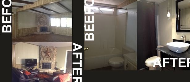 Living Room and Guest Bath | Before and After