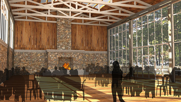 Lodge: Dining Hall Interior Perspective