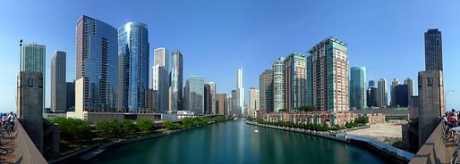 Apartment buildings in Near North Side (right) and the Loop's Near East Side. Photo via Wikipedia. 