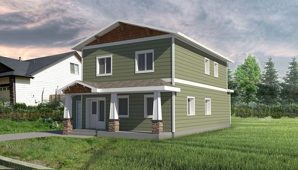 Exterior Rendering of the Proposed Passive House