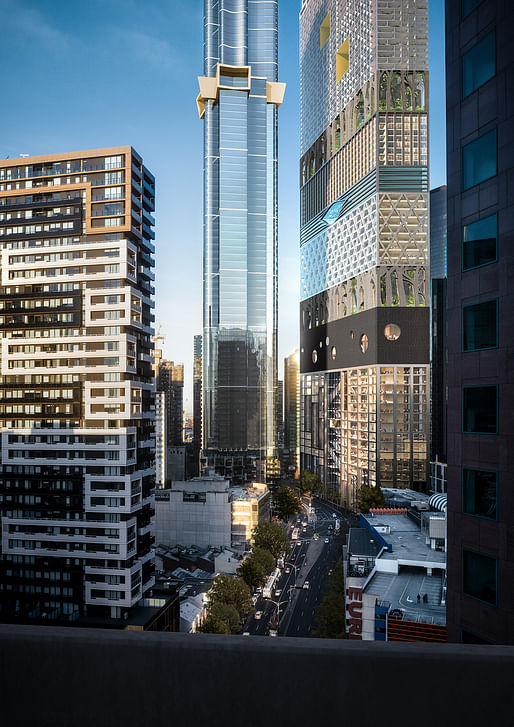 The Stack competition proposal by MVRDV and Woods Bagot for the Southbank Beulah Tower, located in Melbourne, AU. Image: MVRDV. 