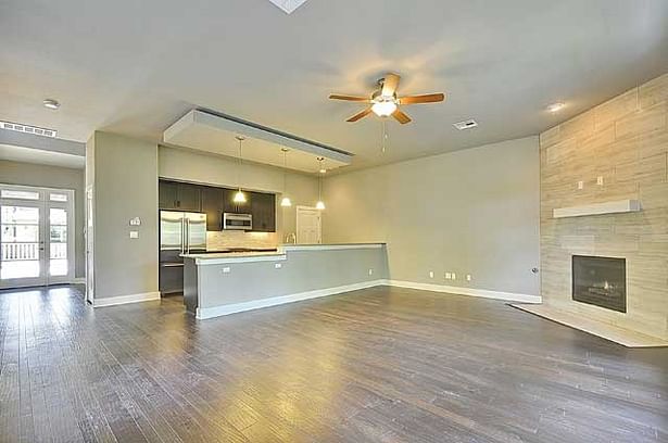 View of kitchen from living area