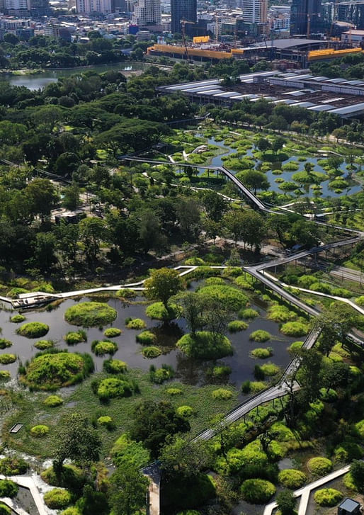 Landscape Architecture of the Year: Benjakitti Forest Park​ in Bangkok, Thailand​ by Arsomsilp Community and Environmental Architect + TURENSCAPE. Photo: Royal Thai Army - 1st Development Division, Sarakadee Magazine, Mr.Srirath Somsawat