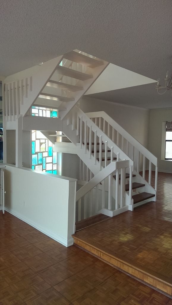 Before: Original Staircase and Railings.