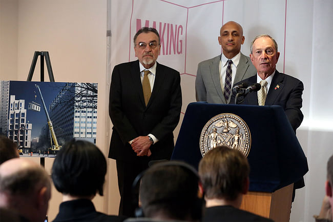 New York City Mayor Bloomberg announces the winner of the adAPT NYC competition on January 22, 2013 (Photo: Spencer T Tucker)