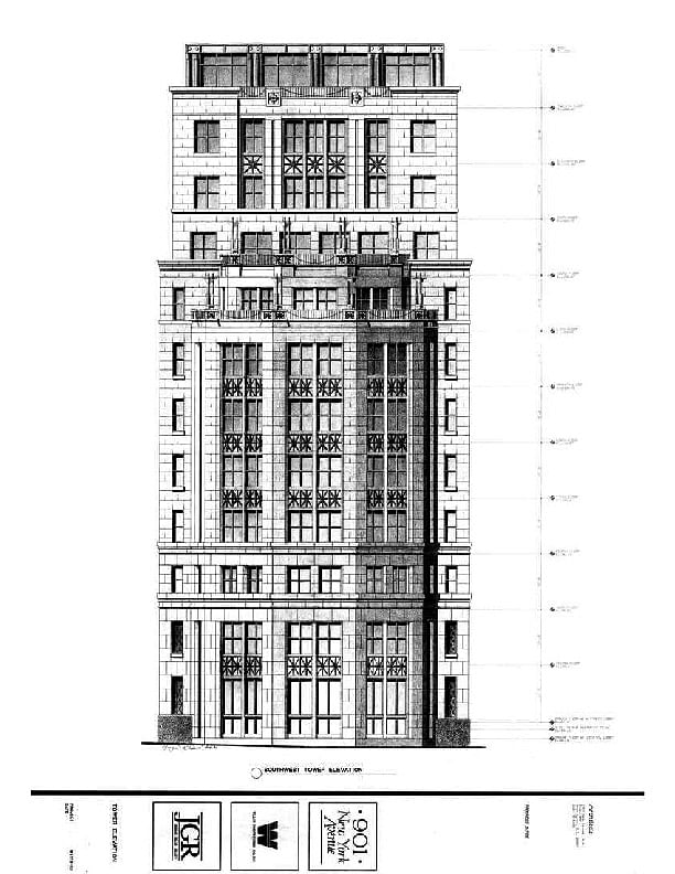 Pencil Sketches, 12 story Office Building/retail, Clark Tribble Harris and Li, 1989, Downtown Washington DC