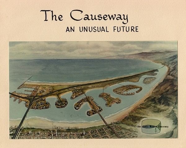 The 1965 proposed 'offshore freeway' in Santa Monica would have included manmade islands