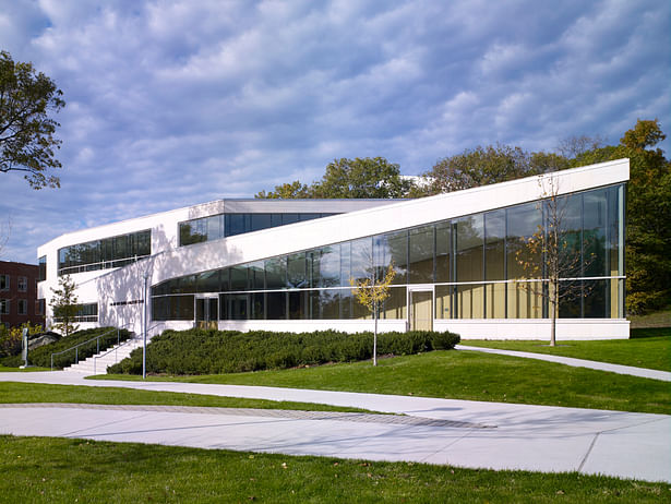 East facade and new landscape paths that link to existing pedestrian circulation routes