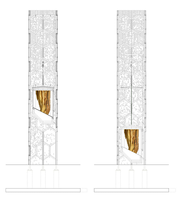 Sections of tower