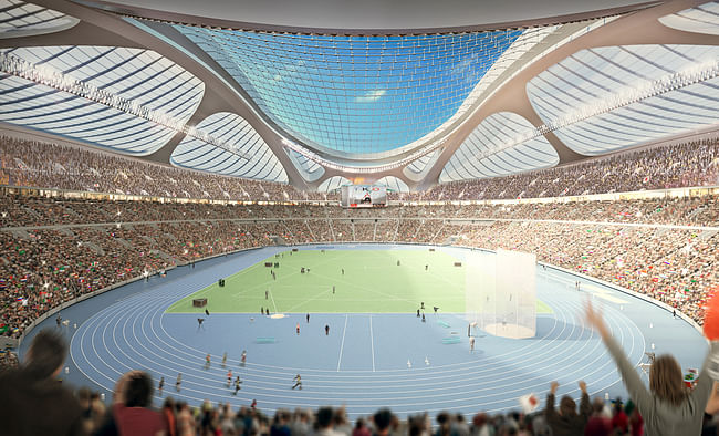 Athletics. Render © Zaha Hadid Architects.