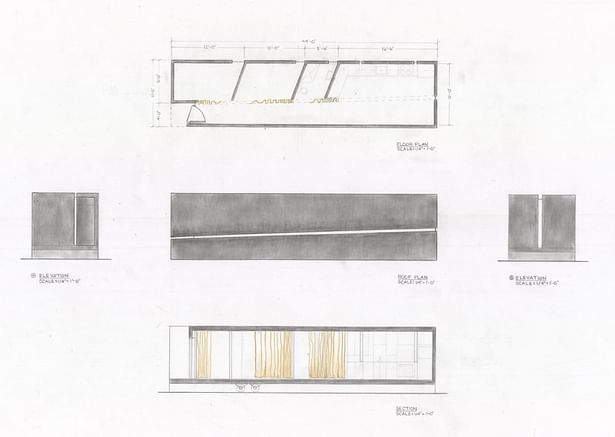 Plan, section and elevation drawings
