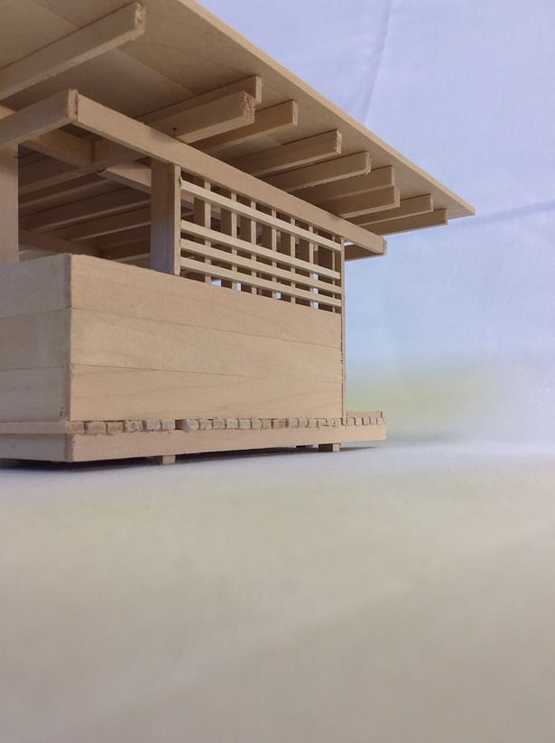 Model showing screen, mitered corner windows