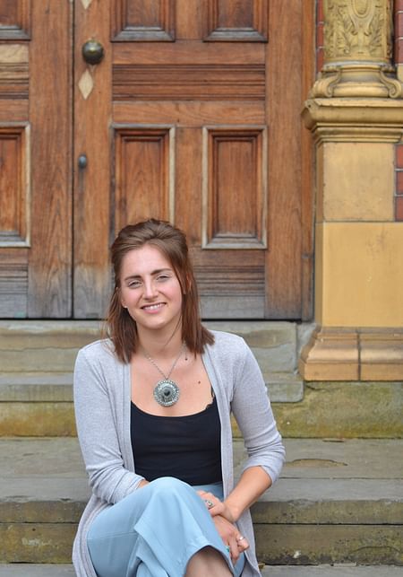 Georgina on the steps of the males first class entrance. All photos by Author. 