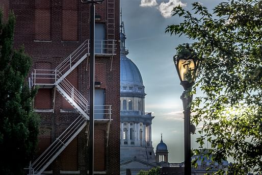 Shortlisted Winner - Photographer: Camellia Staab/Image courtesy of The Art of Building. Photographer's Comments: The view of the Capitol building as seen through an alleyway. The comparison of the old and the new.