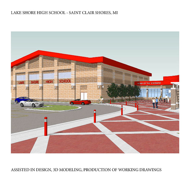 Gym and Commons Addition for Lake Shore High School, in St. Clair Shores, MI, This project is built.