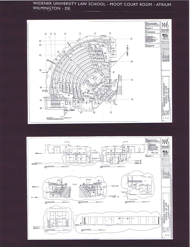 Moot Court Room Plan and Interior Elevations