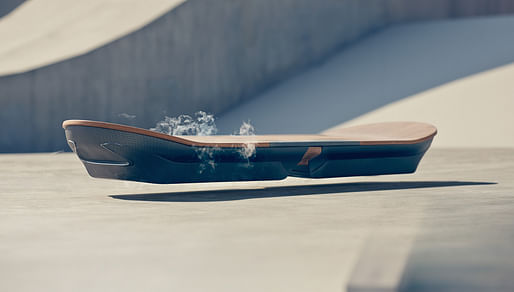 The Lexus-designed 'SLIDE' hoverboard, which uses liquid nitrogen-cooled superconductors and magnets. Credit: Lexus