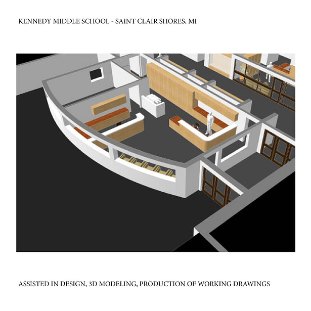 Office Addition for Kennedy Middle School in St. Clair Shores, MI, This project is built.